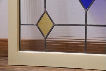 ラフジュ工房オリジナル　古建具リメイク　ステンドグラスがおしゃれな戸棚(収納棚、サイドボード)(1)