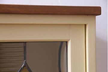 ラフジュ工房オリジナル　古建具リメイク　ステンドグラスがおしゃれな戸棚(収納棚、サイドボード)(1)
