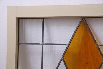 ラフジュ工房オリジナル　古建具リメイク　ノスタルジックなステンドグラス入り戸棚(収納棚、サイドボード)(1)