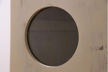 ラフジュ工房オリジナル　古建具リメイク　ノスタルジックなステンドグラス入り戸棚(収納棚、サイドボード)(1)