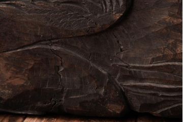 アンティーク雑貨　和製アンティーク　縁起物　総ケヤキ材　木彫りの玉獅子(置き物)