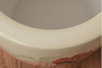 アンティーク雑貨　オールドノリタケ(日陶・則武)　牡丹の図柄が可憐な印象与える火鉢(手あぶり、鉢カバー)
