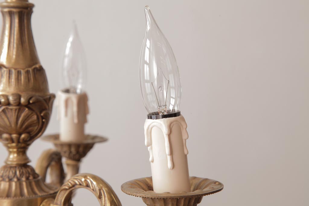 フランスビンテージ　ルイ16世様式　気品漂う3灯シャンデリア(天井照明)