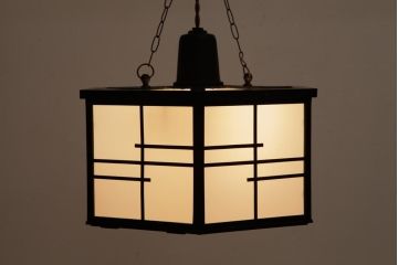 和製アンティーク　真鍮製　和の雰囲気漂う六角形天井照明(吊り下げ照明)