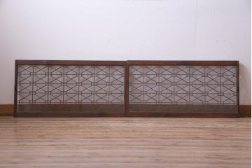 ラフジュ工房オリジナル　古建具リメイク　組子が和モダンな雰囲気醸し出すローボード(テレビ台、テレビボード、収納棚、戸棚)(1)