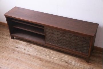 ラフジュ工房オリジナル　古建具リメイク　組子が和モダンな雰囲気醸し出すローボード(テレビ台、テレビボード、収納棚、戸棚)(1)