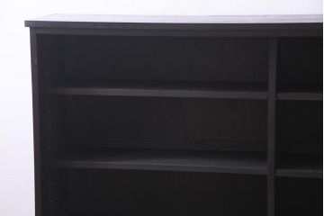 ラフジュ工房オリジナル　書院戸リメイク　松・鷹の図柄が迫力のあるガラス戸棚(収納棚、サイドボード)