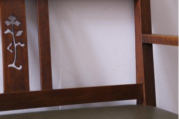 アンティーク家具　和製アンティーク　昭和初期　ナラ材　大正ロマン香る佇まいが魅力的なソファベンチ(長椅子)