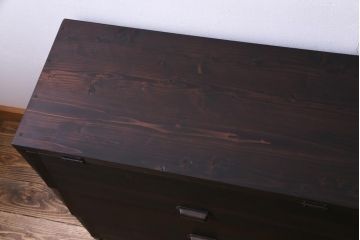 ラフジュ工房オリジナル　リメイク家具　パタパタ扉が使い勝手の良い収納棚(リビングボード、戸棚、下駄箱)