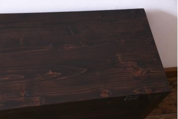 ラフジュ工房オリジナル　リメイク家具　パタパタ扉が使い勝手の良い収納棚(リビングボード、戸棚、下駄箱)