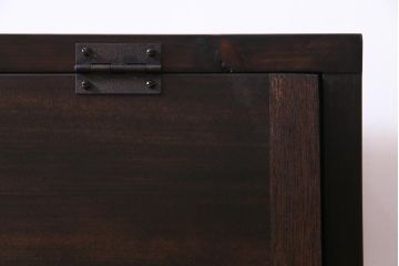 ラフジュ工房オリジナル　リメイク家具　パタパタ扉が使い勝手の良い収納棚(リビングボード、戸棚、下駄箱)