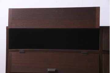 ラフジュ工房オリジナル　リメイク家具　パタパタ扉が使い勝手の良い収納棚(リビングボード、戸棚、下駄箱)
