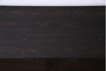 ラフジュ工房オリジナル　古材リメイク　脚付き　パタパタ扉が使い勝手の良い収納棚(リビングボード、戸棚、下駄箱)