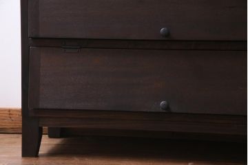 ラフジュ工房オリジナル　古材リメイク　脚付き　パタパタ扉が使い勝手の良い収納棚(リビングボード、戸棚、下駄箱)