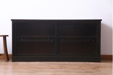 ラフジュ工房オリジナル　古建具リメイク　レトロな雰囲気がお洒落な収納棚(戸棚、リビングボード)