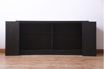 ラフジュ工房オリジナル　古建具リメイク　レトロな雰囲気がお洒落な収納棚(戸棚、リビングボード)