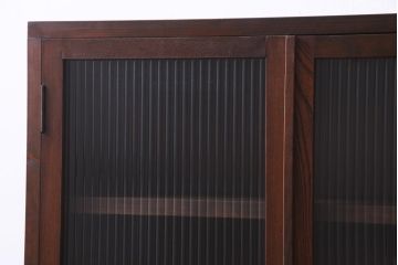 ラフジュ工房オリジナル　古いパーツを利用したレトロなブックケース・脚付(本箱、キャビネット、収納棚)
