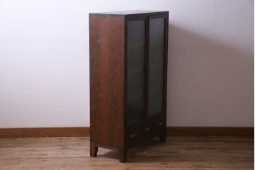 ラフジュ工房オリジナル　古いパーツを利用したレトロなブックケース・脚付(本箱、キャビネット、収納棚)