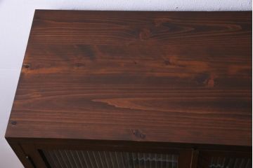 ラフジュ工房オリジナル　古いパーツを利用したレトロなブックケース・脚付(本箱、キャビネット、収納棚)