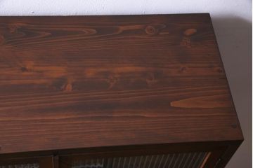 ラフジュ工房オリジナル　古いパーツを利用したレトロなブックケース・脚付(本箱、キャビネット、収納棚)