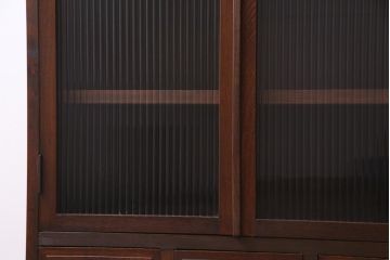 ラフジュ工房オリジナル　古いパーツを利用したレトロなブックケース・脚付(本箱、キャビネット、収納棚)