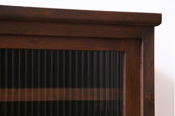ラフジュ工房オリジナル　リメイク家具　モールガラス入り　古い引き出しを使ったレトロな雰囲気の収納棚(リビングボード、食器棚)