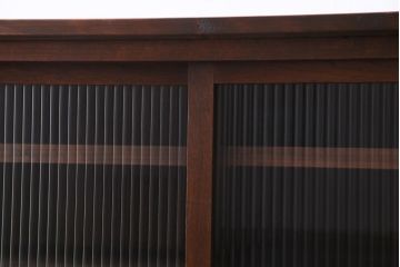 ラフジュ工房オリジナル　リメイク家具　モールガラス入り　古い引き出しを使ったレトロな雰囲気の収納棚(リビングボード、食器棚)