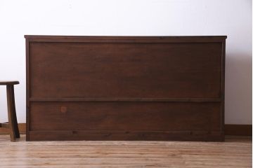 ラフジュ工房オリジナル　リメイク家具　モールガラス入り　古い引き出しを使ったレトロな雰囲気の収納棚(リビングボード、食器棚)