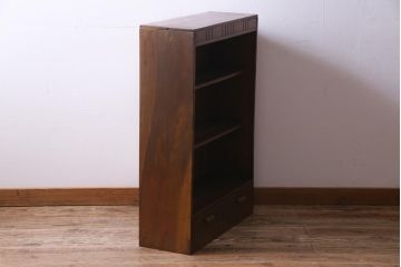 レトロ家具　昭和レトロ　素朴な雰囲気を醸し出す本棚(収納棚、ウッドシェルフ)