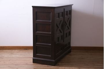 中古　松本民芸家具　衣装盆と取り替えられる棚板付きG型和タンス(チェスト、収納棚、着物箪笥)(定価約67万円)