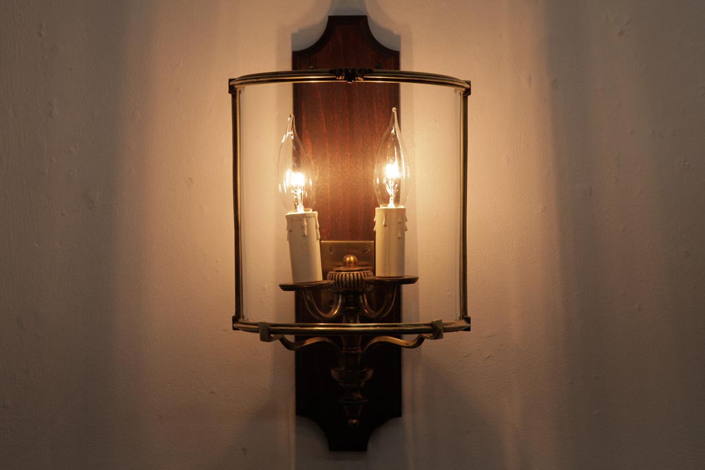 【美品】フランスアンティーク クリスタルドロップ 2灯ブラケット[3026] フランスアンティークスタイルのツインキャンドル・ブラケット