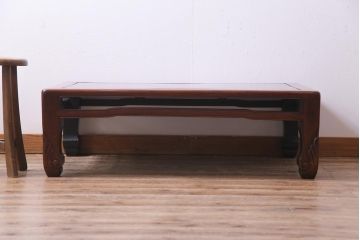アンティーク家具　和製アンティーク　総ケヤキ材　漆の上品な光沢が魅力的なローテーブル(座卓)