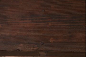 レトロ家具　昭和初期　松材・栗材　奥行スリムが珍しい!横長のレトロな文机(ローボード)