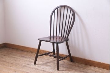 中古　松本民芸家具　ビンテージ　凛とした雰囲気を漂わせる#72型・リーチチェア(ダイニングチェア、椅子)(2)