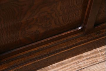 アンティーク家具　和製アンティーク　タモ材　玉杢が味のある雰囲気を漂わせる置き床(ローボード)