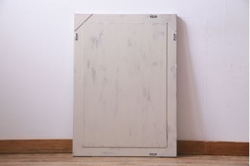 アンティーク雑貨　ラフジュ工房オリジナル　甘くなりすぎないホワイトペイントが魅力のウォールミラー(鏡)
