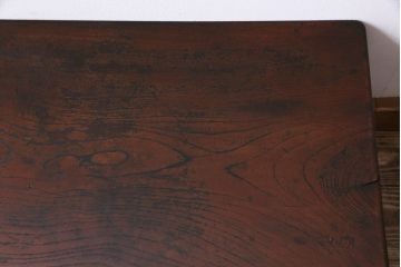 アンティーク家具　昭和初期　天板にケヤキの一枚板を用いたシンプルな文机(センタテーブル)