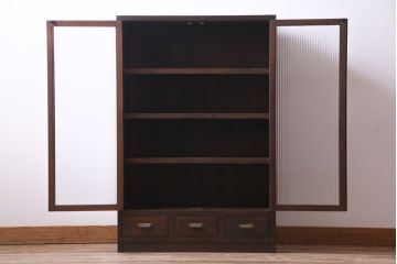 ラフジュ工房オリジナル　古いパーツを利用したレトロなブックケース(本箱、キャビネット、収納棚)