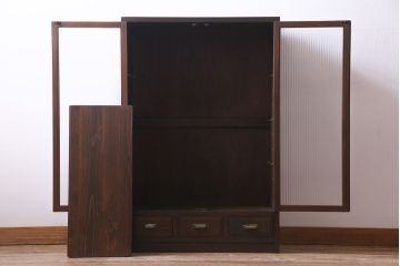ラフジュ工房オリジナル　古いパーツを利用したレトロなブックケース(本箱、キャビネット、収納棚)