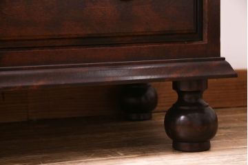 中古　松本民芸家具　重H型ボールフットビューロー(ビューローブックケース、ライティングビューロー)
