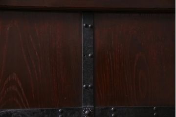 和製アンティーク　明治期　欅の杢目や風合いが美しい富山蔵戸(建具、引き戸、玄関戸)