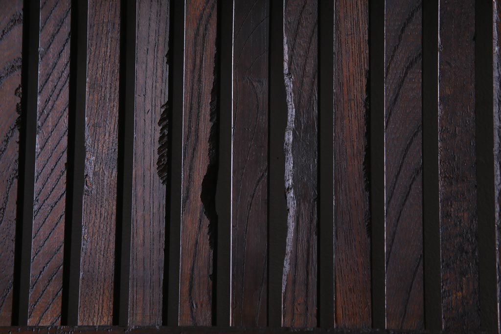 和製アンティーク　明治期　欅の杢目や風合いが美しい富山蔵戸(建具、引き戸、玄関戸)