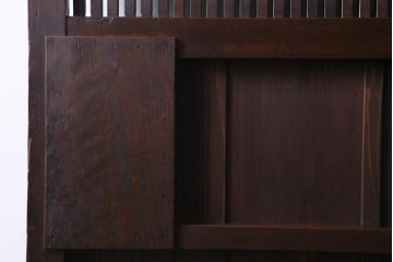 和製アンティーク　大正昭和初期　ヒノキ材の木肌と格子が上品な雰囲気を醸し出す蔵戸(建具、引き戸、玄関戸)