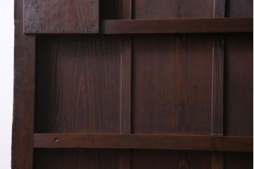 和製アンティーク　大正昭和初期　ヒノキ材の木肌と格子が上品な雰囲気を醸し出す蔵戸(建具、引き戸、玄関戸)