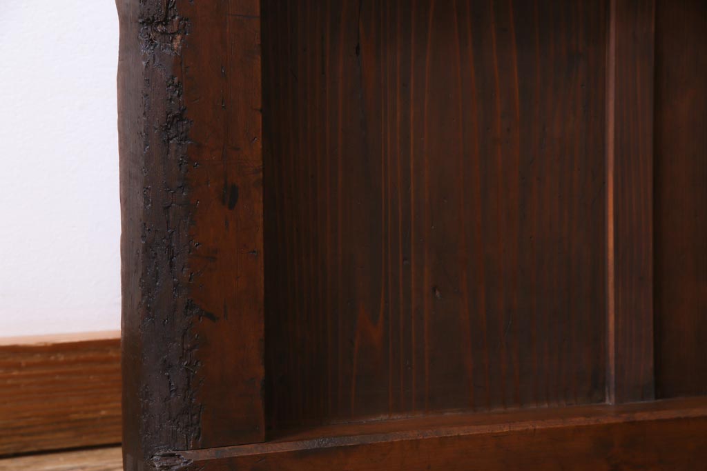 和製アンティーク　大正昭和初期　ヒノキ材の木肌と格子が上品な雰囲気を醸し出す蔵戸(建具、引き戸、玄関戸)