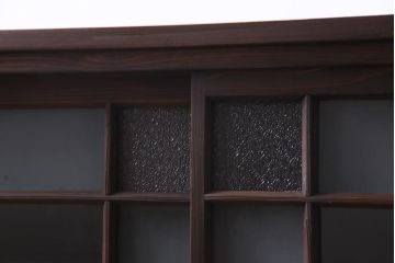 リメイク家具　ダイヤガラス入り　古い建具を使ったレトロな雰囲気あふれるガラス戸棚(収納棚、サイドボード)