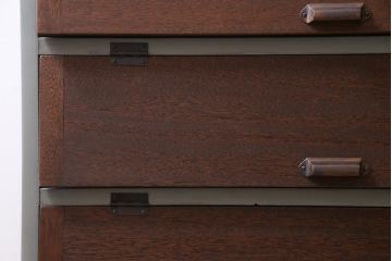 リメイク家具　ペイント　レトロスタイルのアクセントにおすすめなパタパタ扉の収納棚(戸棚、リビングボード)