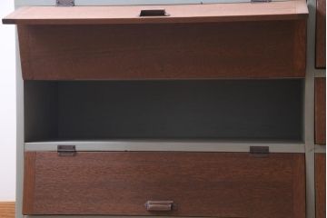 リメイク家具　ペイント　レトロスタイルのアクセントにおすすめなパタパタ扉の収納棚(戸棚、リビングボード)