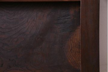 和製アンティーク　明治期　欅一枚板　漆塗りが上品な印象与える蔵戸(建具、引き戸、玄関戸)