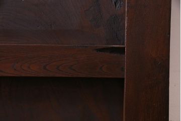 和製アンティーク　明治期　欅一枚板　漆塗りが上品な印象与える蔵戸(建具、引き戸、玄関戸)